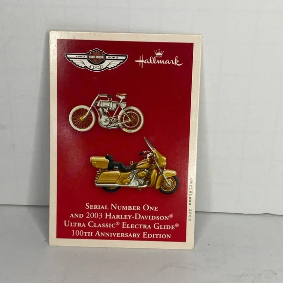 2003 Harley Davidson Hallmark 100th Anniversary Edition Ornaments With Box - Picture 7 of 7